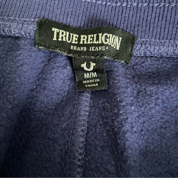 True Religion royal Blue Classic Logo Jogger Joggers Sweatpants Sz M - Picture 6 of 12